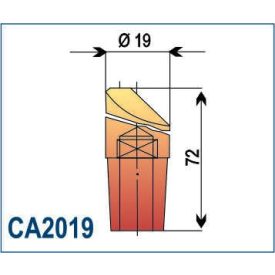 Elektróda, excent. pont; l=72mm; d=19mm; 18mm-1:10